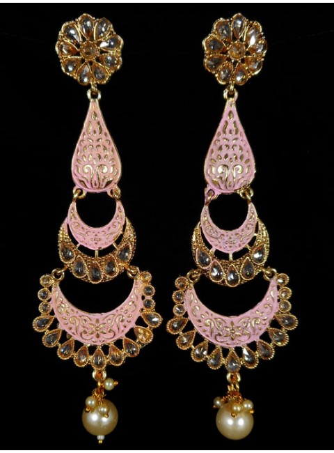 Reverse Ad Earrings With Meenakari Work